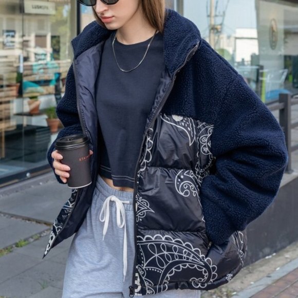 BOHO STYLE COLDBREAK Floral Print Teddy Winter Coat - Picture 13 of 13